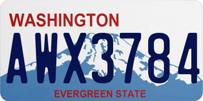 WA license plate AWX3784