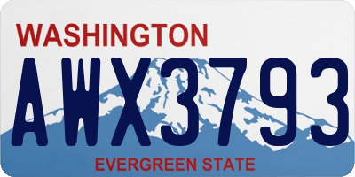 WA license plate AWX3793