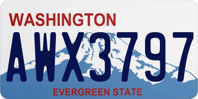 WA license plate AWX3797