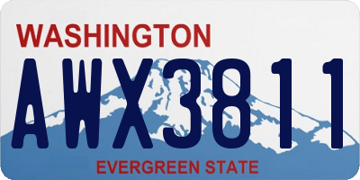 WA license plate AWX3811
