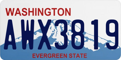 WA license plate AWX3819