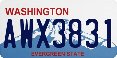 WA license plate AWX3831