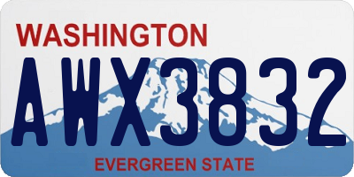 WA license plate AWX3832