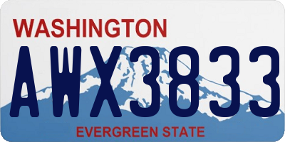 WA license plate AWX3833