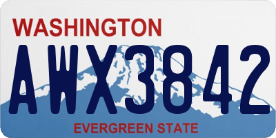WA license plate AWX3842