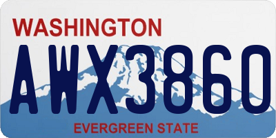 WA license plate AWX3860