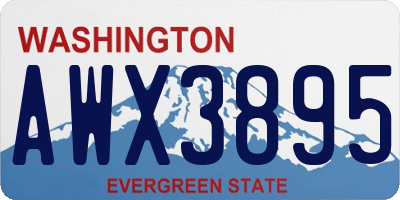 WA license plate AWX3895