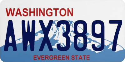 WA license plate AWX3897