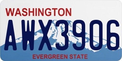 WA license plate AWX3906
