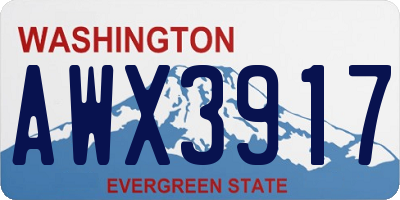 WA license plate AWX3917