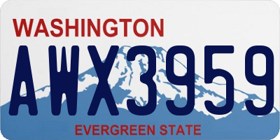 WA license plate AWX3959