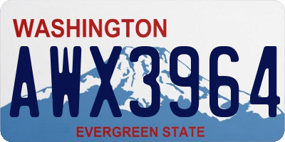 WA license plate AWX3964
