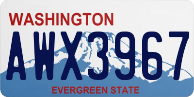 WA license plate AWX3967