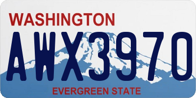 WA license plate AWX3970