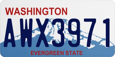 WA license plate AWX3971