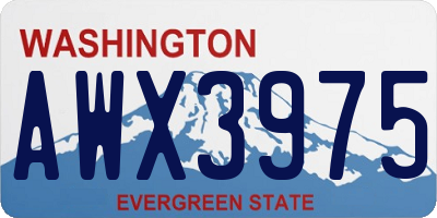 WA license plate AWX3975
