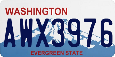 WA license plate AWX3976
