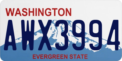 WA license plate AWX3994