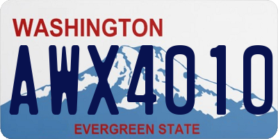 WA license plate AWX4010