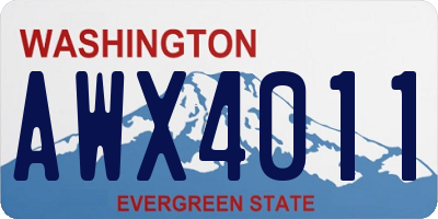 WA license plate AWX4011