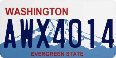 WA license plate AWX4014