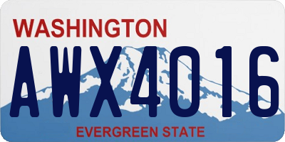 WA license plate AWX4016