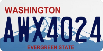 WA license plate AWX4024