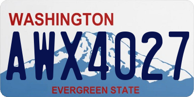 WA license plate AWX4027