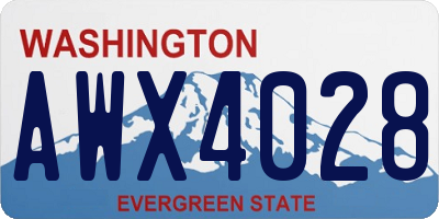 WA license plate AWX4028