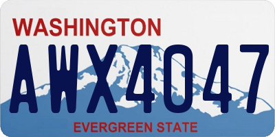WA license plate AWX4047