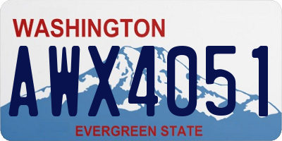 WA license plate AWX4051