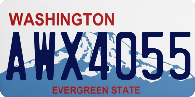 WA license plate AWX4055