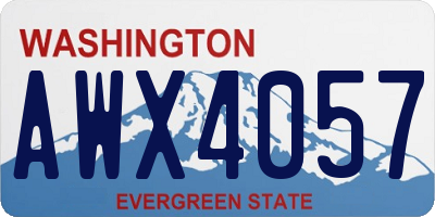WA license plate AWX4057