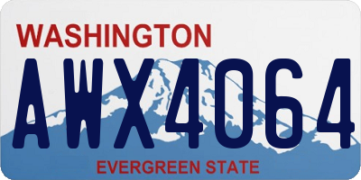 WA license plate AWX4064