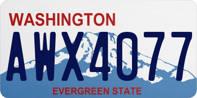 WA license plate AWX4077