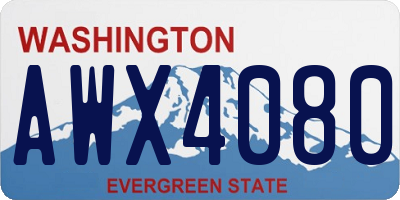 WA license plate AWX4080