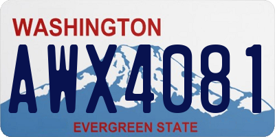 WA license plate AWX4081