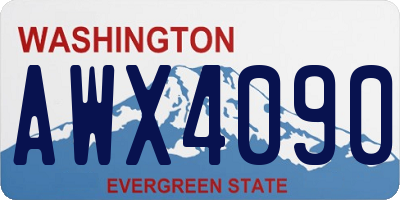 WA license plate AWX4090
