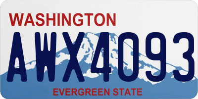 WA license plate AWX4093