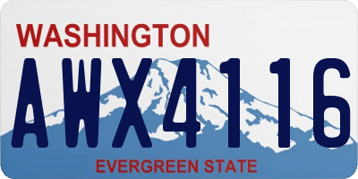 WA license plate AWX4116