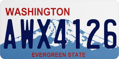 WA license plate AWX4126