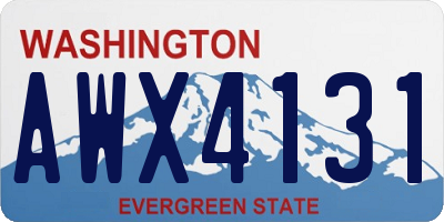 WA license plate AWX4131