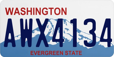WA license plate AWX4134