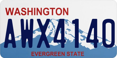 WA license plate AWX4140