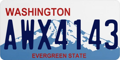 WA license plate AWX4143