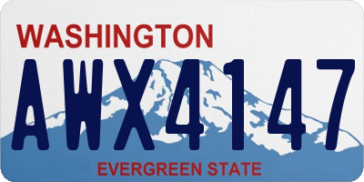 WA license plate AWX4147