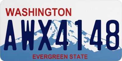 WA license plate AWX4148