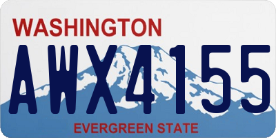 WA license plate AWX4155