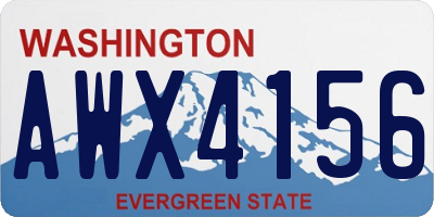 WA license plate AWX4156