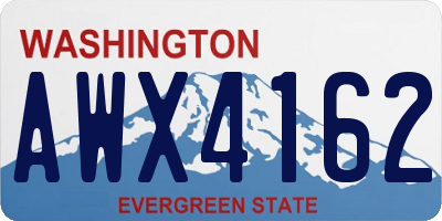 WA license plate AWX4162